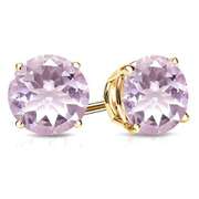 1.54 CT PINK AMETHYST 10KT SOLID GOLD EARRINGS STUD