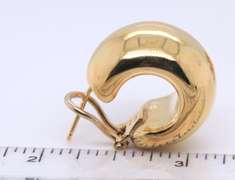 Attractive 18kt Italian Wide Hoop Earrings