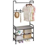 Floor Cloth Shelf Coat Hat Rack Floor Standing Hanger