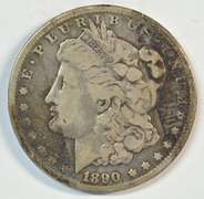Key date 1890-CC Morgan Silver Dollar in circ