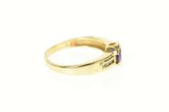 14K Yellow Gold Oval Amethyst Diamond Channel Accent Ring