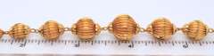 Bright 22KT Fluted Bead Necklace