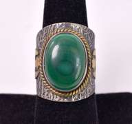 Marvelous Vintage Malachite Ring in Sterling Silver