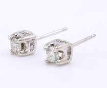 Sparkling White Gold Pave Diamond Stud Earrings