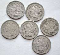 6 Three Cent Nickels
