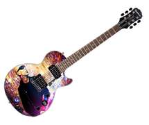 Joe Satriani Autographed Gibson Epiphone Les Paul Photo Graphics Guitar ACOA