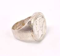 Mercury Dime Ring in Sterling Silver
