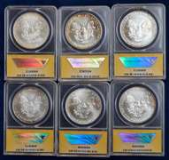 Lot Of 6 ANACS Graded American Silver Eagles MS61-MS66
