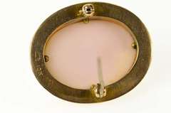 14K Yellow Gold Ornate Carved Shell Cameo Victorian Pin/Brooch