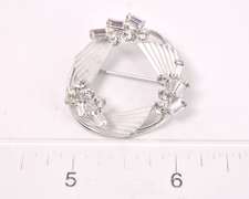 White Crystal Pin in Sterling Silver