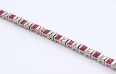 Sparkling Ruby and Diamond White Gold Bracelet