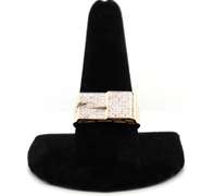 Sleek Men's Pave Diamond Ring In Gold