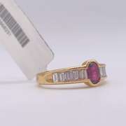 18kt Gold, Ruby, & Diamond Band Ring