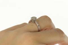 10K White Gold Ctw Diamond Halo Classic Engagement Ring
