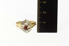 14K Yellow Gold Ctw Ruby Diamond Bridal Set Engagement Ring