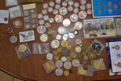 Lot Of Various Coins/Displays/Token/Medal Lot. Contains No Gold.