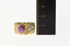 14K Yellow Gold 1940's Lindy Star Ruby Diamond Woven Ring