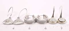 Collection of Crystalized Earrings in Sterling Silver