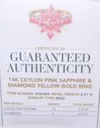 Charming Yellow Gold Lance Fischer Ceylon Pink Sapphire and Diamond Ring