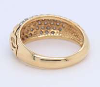 Dazzling Yellow Gold Pave Diamond Dome Ring
