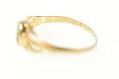 10K Yellow Gold Ornate Retro Oval Peridot Child's Baby Midi Ring