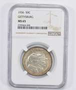 MS65 1936 Battle of Gettysburg Anniversary Commem. Half Dollar - NGC