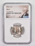 MS67 1954-D Washington Quarter - Graded NGC