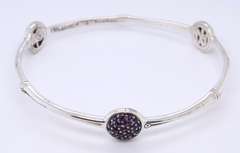 John Hardy Bamboo Collection Three Station Amethyst Bracelet