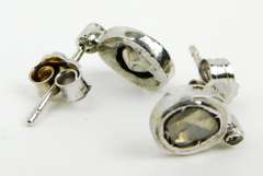 Glistening 10K Mine Cut Champagne Diamond Earrings