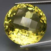Checker top! Lemon yellow 19.79ct Citrine solitaire