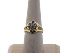 Blooming Cluster Diamond Ring with 14k Gold Band and Channel Set Diamonds