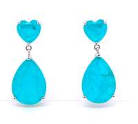Sterling Silver Green Cubic Zirconia Dangle Earrings