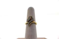 Puzzling Diamond Patterned Ring with 14k Gold