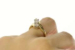 14K Yellow Gold 0.63 Ctw Retro Diamond Bypass Engagement Ring