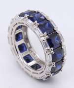 Navy Blue Cubic Zirconia Sterling Silver Band