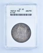 EF45 1927/6 Capped Bust Half Dollar - O-103 R4 - Graded ANACS