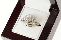 14K White Gold 0.66 Ctw Retro Diamond Bypass Engagement Ring