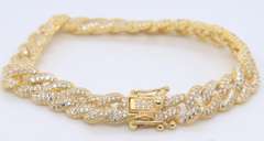 Sterling Silver Cubic Zirconia Curb Link Bracelet