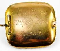 1815 Regency 9CT Gold Mourning Brooch, Inscribed