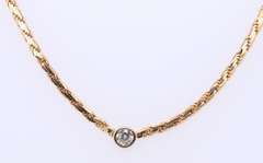 Fantastic Yellow Gold Bezel Set Diamond Station Necklace