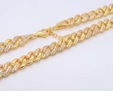 Sterling Silver Cubic Zirconia Curb Link Necklace