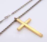 Vinateg Sterling Silver Cross Pendant on Chain Necklace
