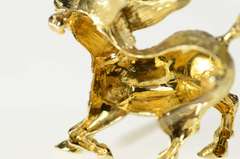 14K Yellow Gold Garnet Eyed Baby Donkey Foal Pin/Brooch