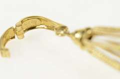 14K Yellow Gold Ornate Geometric Filigree CZ Drop Statement Pendant