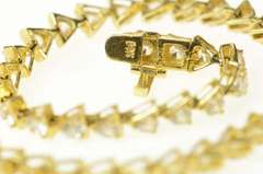 14K Yellow Gold Triangle Link Classic CZ Statement Tennis Bracelet