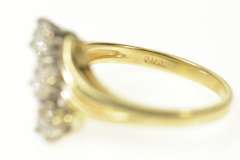 14K Yellow Gold 0.63 Ctw Retro Diamond Bypass Engagement Ring