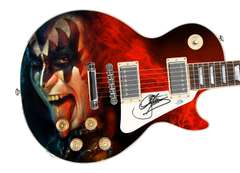 Gene Simmons Music Hard Rock KISS Autographed Signed Photo Graphics Guitar ACOA