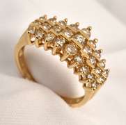 Champagne Diamond Cluster Ring