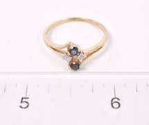 Beautiful Blue Stone and Diamond Ring in Yellow Gold