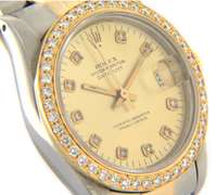 Rolex Datejust 2 Tone 31mm Diamond Dial Bezel Watch